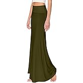 Women's Folded Wide Waist Band Maxi Skirt (S-XL)