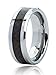 Just Lsy 8mm Tungsten Carbide Rings for Men & Woman Black Carbon Fiber Inlay Wedding Band Comfort Fit