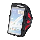 Neewer Black Mesh Hole Running Jogging Sport Armband Case (Black and Red)
