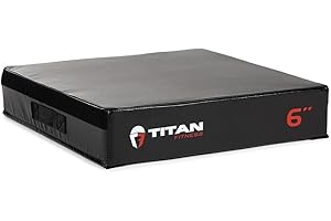 TITAN DISTRIBUTORS INC. Titan Fitness 6" Stackable Soft Foam Plyometric Box, High Density EPE Foam Core Plyo Box, Step Up Exercise Platform, Box Squat, Step-Up, Box Jumps for Home Garage Gym Training