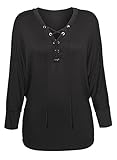 Women's Plus Size Lace Up Top