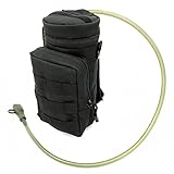 Mopaclle Tactical MOLLE Water Bottle Pouch H2O Hydration Carrie for Outdoor Travel Activities with Adjustable Shoulder Strap - Black