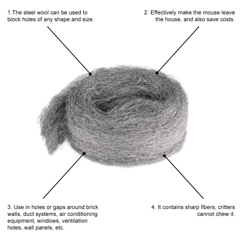 16FT Steel Wool Fill Fabric DIY Kit Coarse Wire Steel Wool for Holes Hardware Cloth Steel