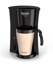BLACK+DECKER Brew 'n Go Personal Coffeemaker with Travel Mug, Black/Beige, DCM18