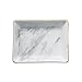 LYNK THINGS Ceramic Jewelry Plate Marble Rectangular Ring Dish Organizer Jewelry Tray Golden Edged Decor Wedding Gift