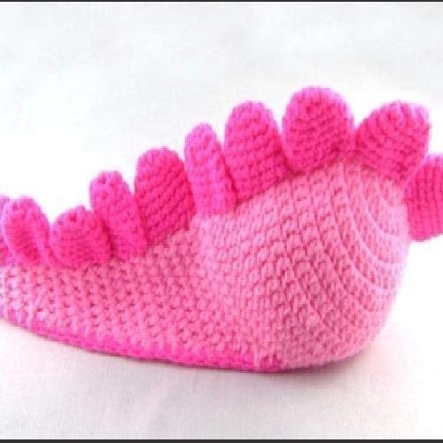 Dinosaur, Newborn Baby Girl/Boy Crochet Knit Costume Photo Photography Prop Hats Outfits (Pink)