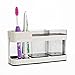 Eslite Toothbrush Toothpaste Stand Holder with 2 Cups Bathroom Storage Organizer