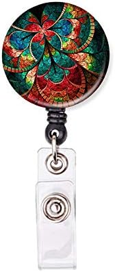 Retractable ID Badge Holder ID Badge Reels with Clip Retractable Badge Holder for Office Worker Doctor Nurse (Butterfly 1-2)