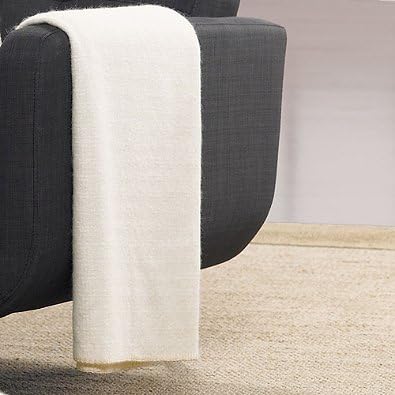 Portico Broken Basketweave Alpaca Throw in Off White