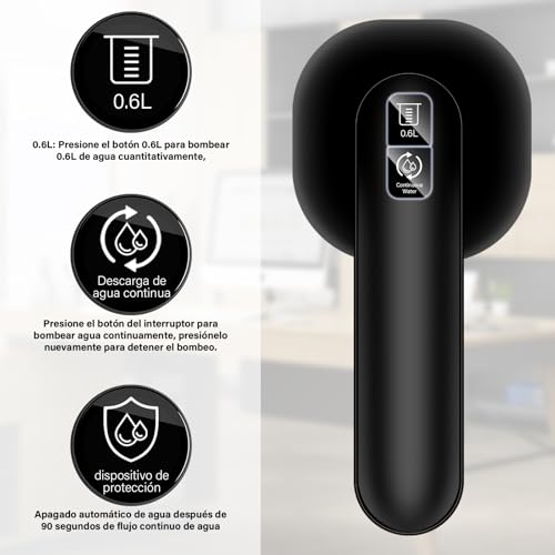KIROGILY Dispensador de Agua Garrafon, Dispensador de Agua Recargable por USB Todo en Uno, Bomba de Agua Garrafon Portátil, Garrafon Dispensador Bombeo Rápido 2 Motores