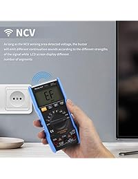 Keenstone - Multímetro digital, TRMS 6000 contadores manual y rango automático, tamaño de bolsillo, medidor de voltaje, corriente, resistencia, continuidad, frecuencia, diodos de prueba, transistores, temperatura