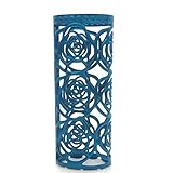 Lucklybestseller Metal Lighter Case Cover Holder Rose Hollow Blue Color For BIC Full Size Lighter Type J6