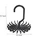 Z ZICOME 3 Pack Twirl Ties Rack Closet Organizer Tie Hanger Hook Headband Holder (Black)