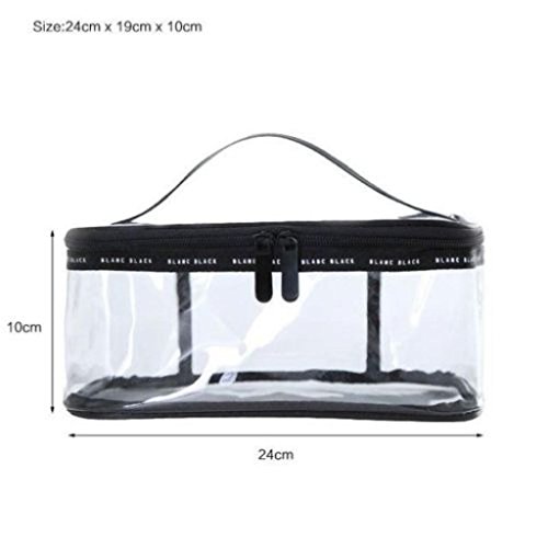 image for LOUISE MAELYS 2 Pieces Portable Clear Makeup Bag Zipper Waterproof Tra