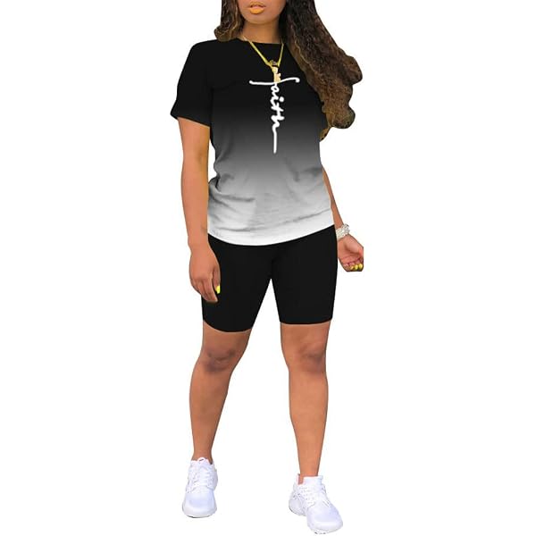 HBQ Damen Sommer-Outfit 2-teilig - Gestreiftes Oberteil Mit Biker-Shorts