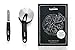 Pizza Cutter Wheel by Kitchen Hub with 3.5 Inch Stainless Steel Slicer Blade and Vegetable Peeler Set in Stylish Black Cardboard Box with Magnetic Lid Closure