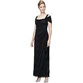Alex Evenings Women's Long Cold Shoulder Dress, Mother of The Bride