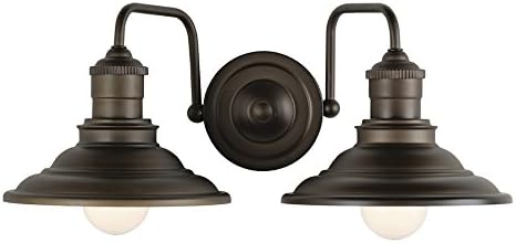 Allen Roth Hainsbrook 2 Light Aged Bronze Bathroom Vanity Light