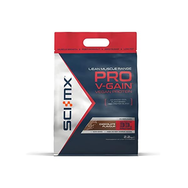 SCI-MX-Nutrition-Pro-V-Gain-Protein-Powder-Plant-Based-22-kg-Chocolate-49-Servings SCI-MX Nutrition Pro V-Gain Protein Powder, Plant Based, 2.2 kg, Chocolate, 49 Servings