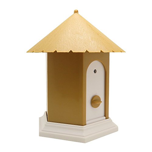 CY Ultrasonic Outdoor Dog Bark Controller Anti Barking House No Barking Household Training Tool Device in Birdhouse Shape (Yellow)