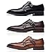 La Milano Men's Double Monk Strap Slip on Loafer Leather Oxford Wingtip Formal Business Casual Comfortable Dress Shoes for Men