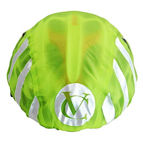 VeloChampion VC High Visibility HI-VIS Reflective Helmet Strip Cover Road Safety Cycling Helmet Rain Cover Weather Waterproof Road Mountain Bike Dustproof One Size Fits All