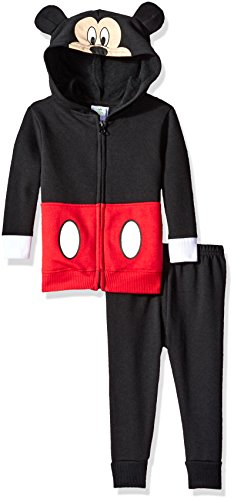 Disney Baby Boys' 2-Piece Mickey Mouse Costume Hooded Sweatshirt with Fleece Pant