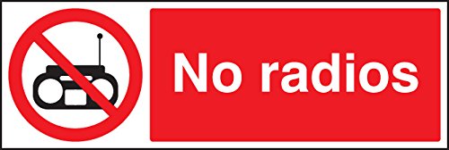 Caledonia Signs 13237M No Radios Sign, Rigid Plastic, M: 600 mm x 200 mm
