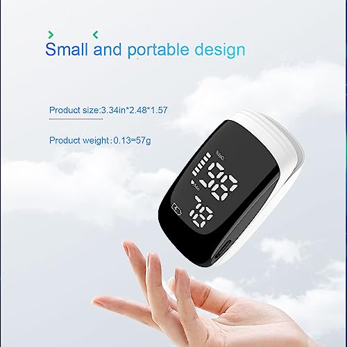 Pulse Oximeter Fingertip, Pulse Oximeter with Rechargeable, Oxygen Meter Finger Pulse Oximeter, Fingertip Blood Oxygen Saturation Monitor Rechargeable, Accurate Fast SpO2 Reading for Sports (White)