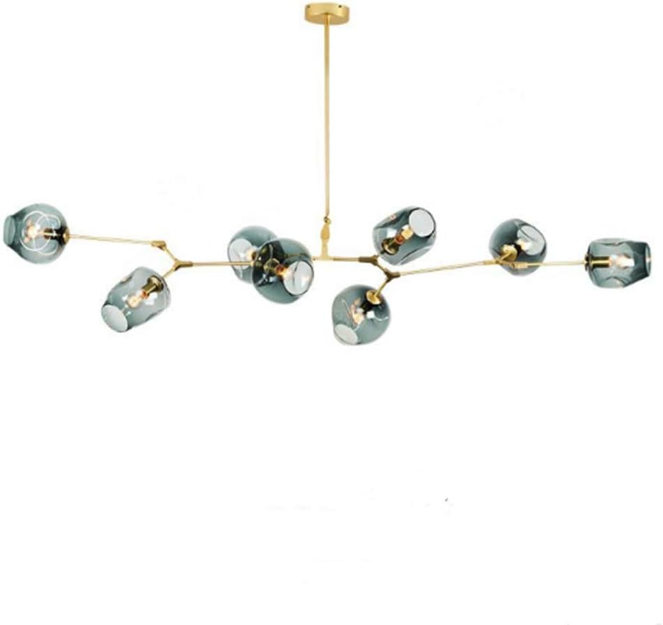 Modern Molecular Chandelier, 8 Light Adjustable Downrod Modern Glass Shade Magic Bean Chandelier for Kitchen Dining Room Living Room, Creative Chandelier Light Fixture E26 Socket: Home Improvement