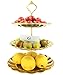 GkGk 3 Tier Stainless Steel Plates, Durable Gold Easy Assembly Stand with Elegant Retro Design for Fruits, Cupcakes, Snacks, Desserts, Candy, Ideal for Weddings, Parties and Home Use (Gold 3 Tier)