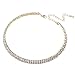 Stuffwholesale Gold Plated Crystal Rhinestone Choker Necklace Double Rows Cup Chain Women Jewelry (Gold )