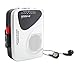 Groov-e GVPS525SR Portable Retro Personal Cassette Player and Recorder with Built-in Speaker & Microphone, AM/FM Radio, 3.5mm Headphone Jack and Earphones Included - Black/Silver