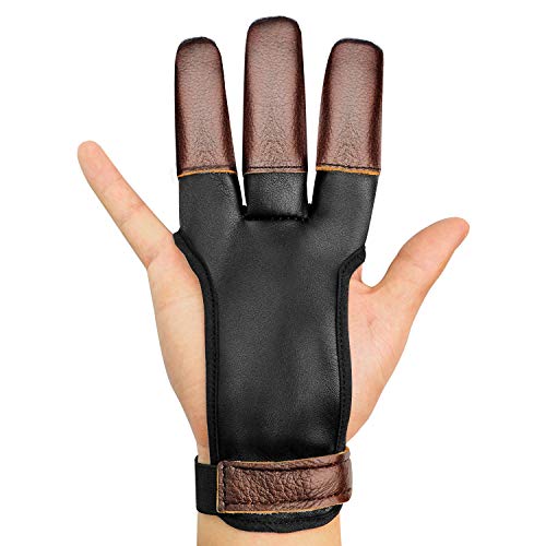 image for JKER TECH Archery Gloves Three Finger Shooting Genuine Cow Leather Pro