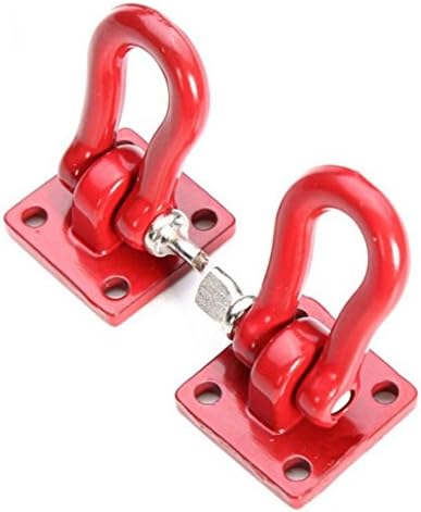 kangql A Pair 1/10 Scale Trailer Buckles Hooks Accessory for RC Truck Crawler Climber - Red