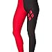Ensasa Black Red Poker Digital Print Fashion Spandex Strechy Legging, Black Red Small