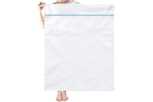 OTraki Large Mesh Washing Bag 43 x 35 in XL Laundry Bag Washer Machine Net Protector Large Washer Bag for Travel Camp College Student Dress Bedding Blanket Sheet Robe Cleaning Organizer Blue