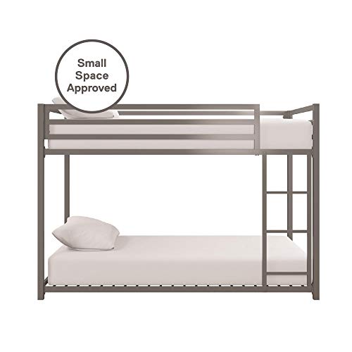DHP Miles Metal Bunk Bed, Silver, Twin over Twin Pricepulse