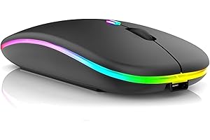 Mouse Sem Fio Recarregável Wireless Bluetooth Optico Led Rgb Colorido Ergonômico Usb 2.4 Ghz Notebook Computador Pc - Pazie®