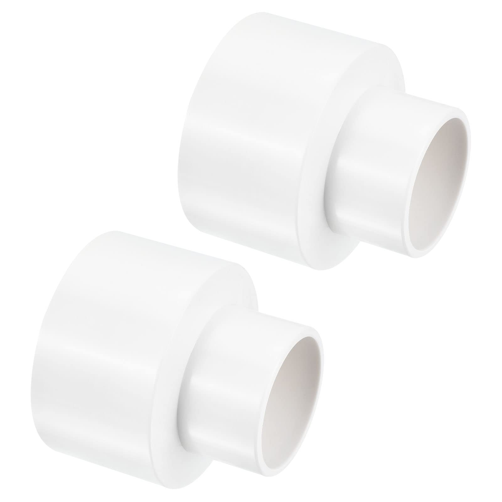 PATIKIL PVC Reducer Pipe Fitting 63mm to 40mm ID, 2 Pack Straight Coupling Adapter Connector, White