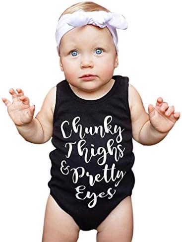 Leegor Newborn Infant Baby Girl Boy Sleeveless Letter Romper Jumpsuit Outfits Clothes Sleepwear …