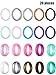 Hicarer 20 Pieces Silicone Wedding Ring for Women, Thin Stackable Silicone Ring for Her Wide Glitter Rubber Bands Wedding Sport Supplies(8 (18.1 mm))