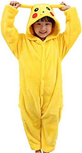 Children Pikachu Onesies Animal Cosplay Costume Halloween Xmas Pajamas Kigurumi