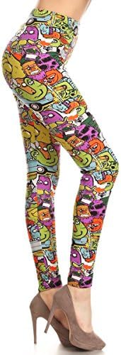 Leggings Depot Women's High Waisted Buttery Soft Skull & Halloween Print Leggings (Available in Plus Size)