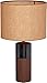 Amazon Brand – Rivet Wood and Black Marble Lamp, Mid-Century Walnut, With Bulb, 18