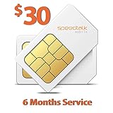 $30 Prepaid GSM Sim Card for GPS Tracking Pet Senior Kid Child Car Smart Watch Devices Locators 6 Months Wireless Service