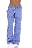 24000PCEIL-26-L Just Love Women's Ceil Scrub Pants / Scrubs,Ceil Blue Utility Pant With Chevron Print,Large