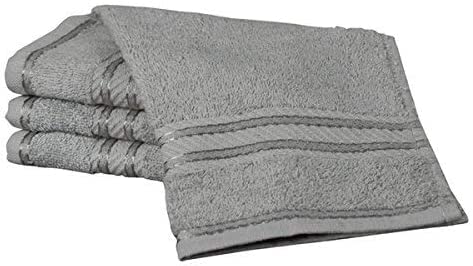 Bentley Priory Linens Supreme Face Flannels for Bathroom 500GSM Super Soft Collection Combed Cotton Pack of 4 Absorbent and Quick Dry Face Cloth Flannel Towels Set 30 x 30cm (SILVER)