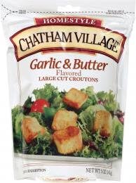 Chatham Village Large Cut Garlic & Butter Croutons 5 oz. (qty. 6)