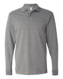 Jerzees Men's Jersey Long Sleeve Polo with Spotshield, Oxford, XX-Large
